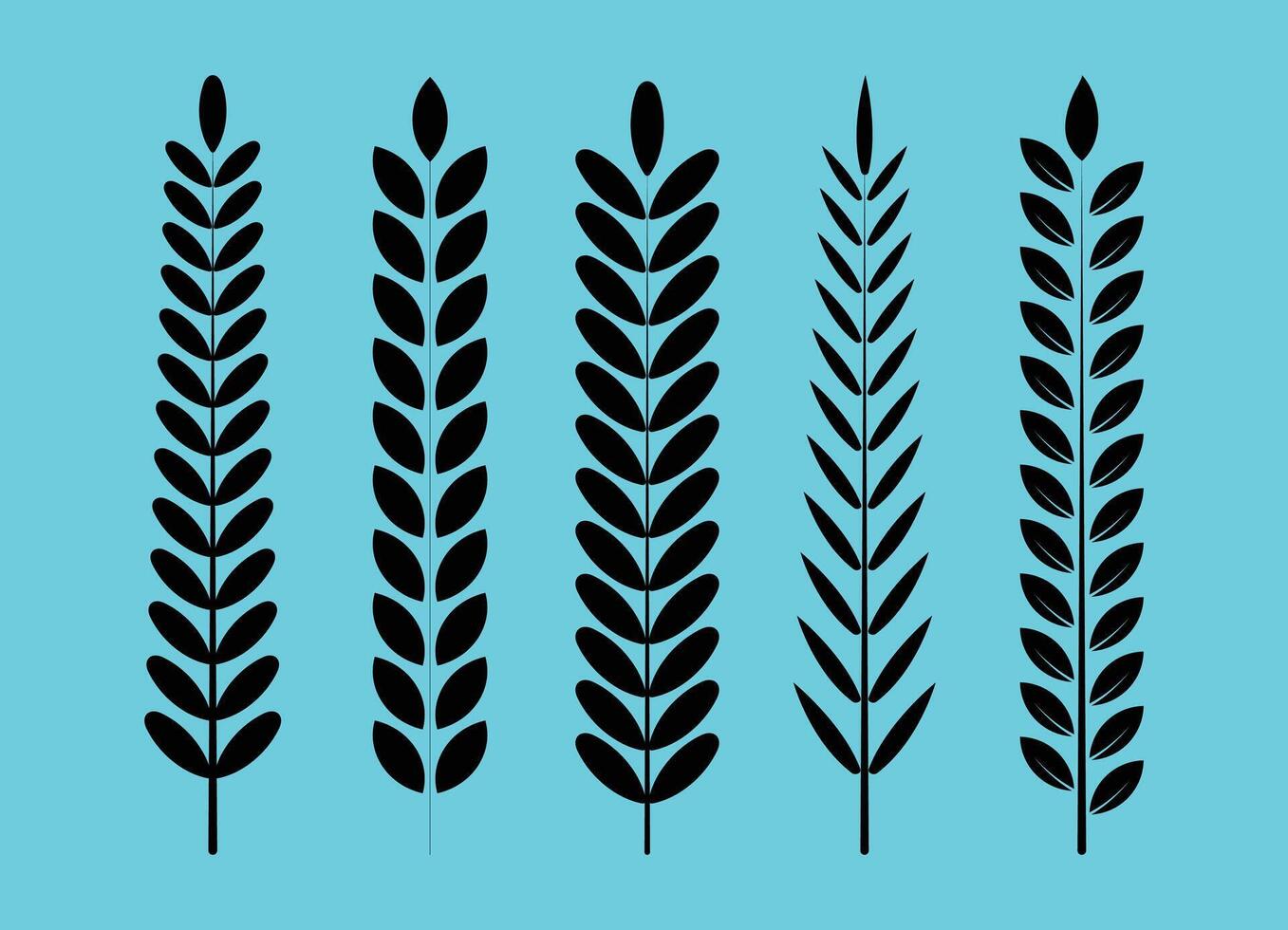 Four Balck Branch and leaves silhouette vector