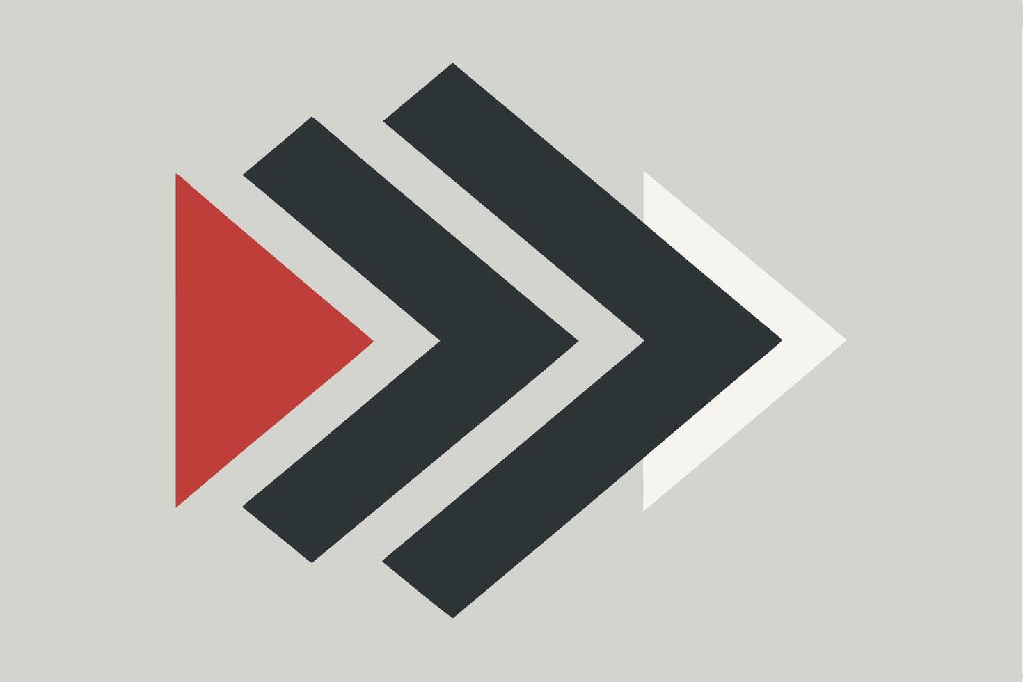 Abstract Red Dark Gray White Chevron Arrows Graphic Icon vector