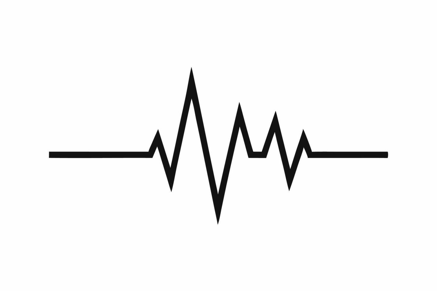 Black Line Art Heartbeat Pulse Graphic heart rate 2 vector