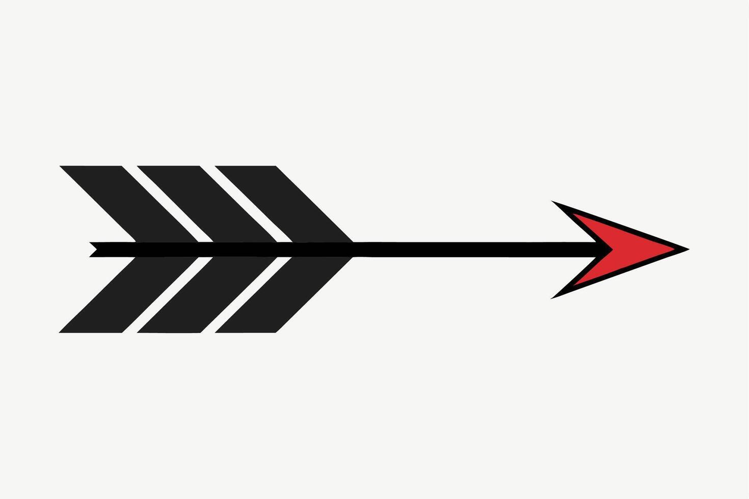 Stylized Black and Red Arrow Icon Right Direction pointer vector