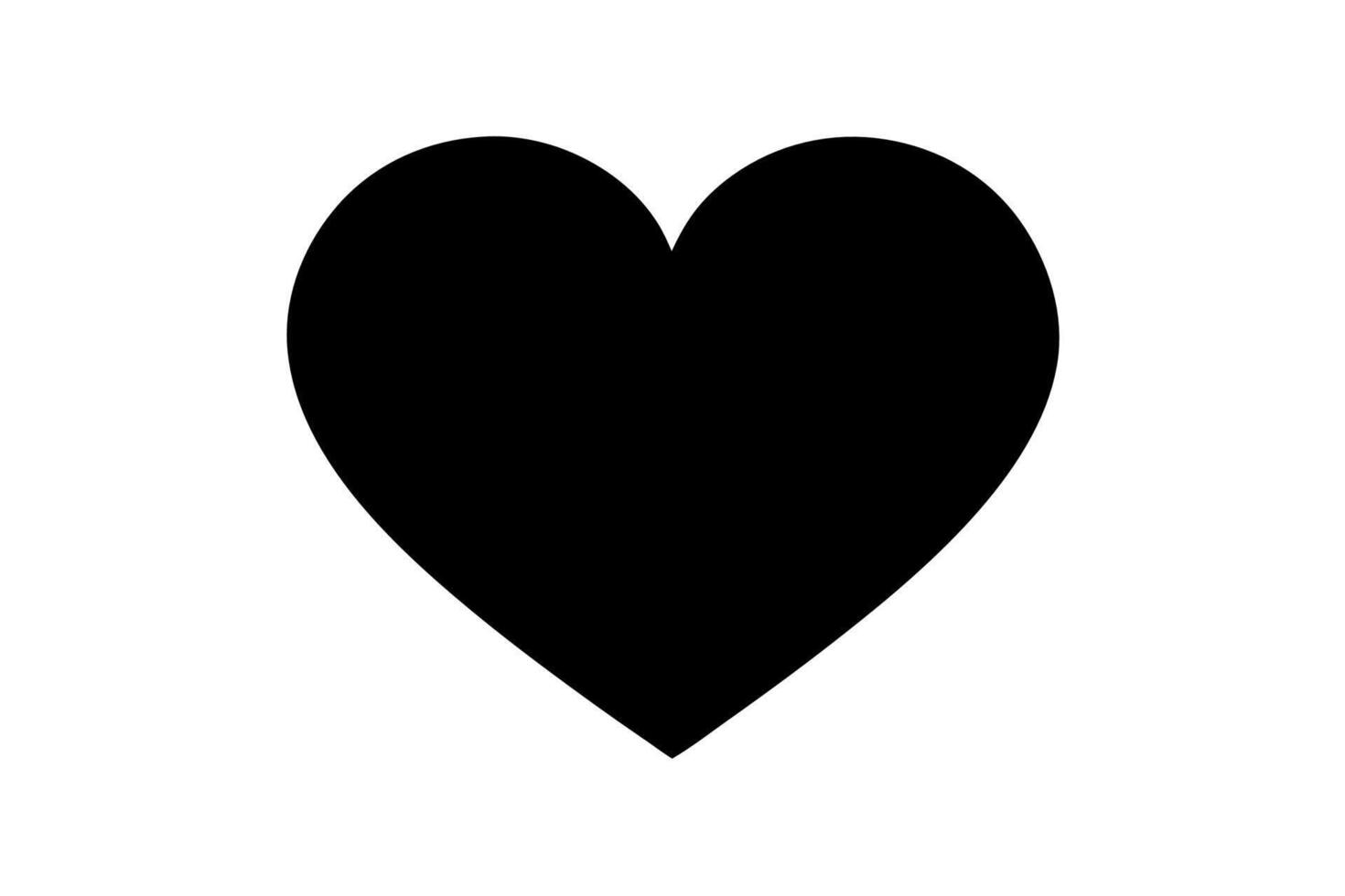 Classic Black Flat Heart Shape Symbol Icon vector