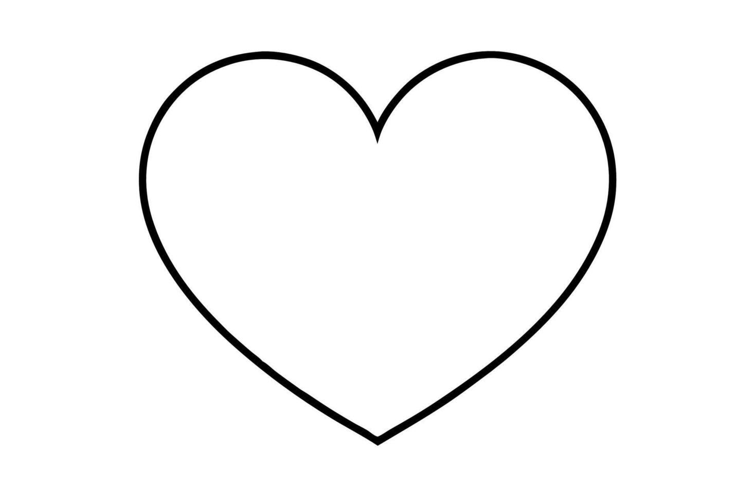 Classic Symmetrical Black Outline Red Heart Shape vector