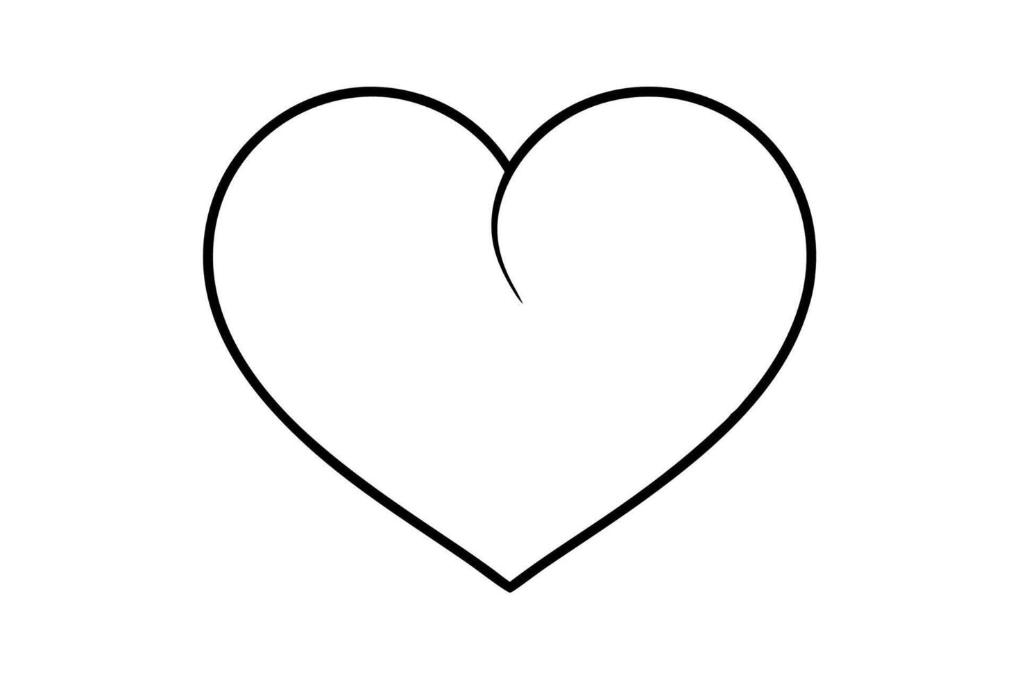 Minimalist Black Line Drawing of a Heart Shape vector