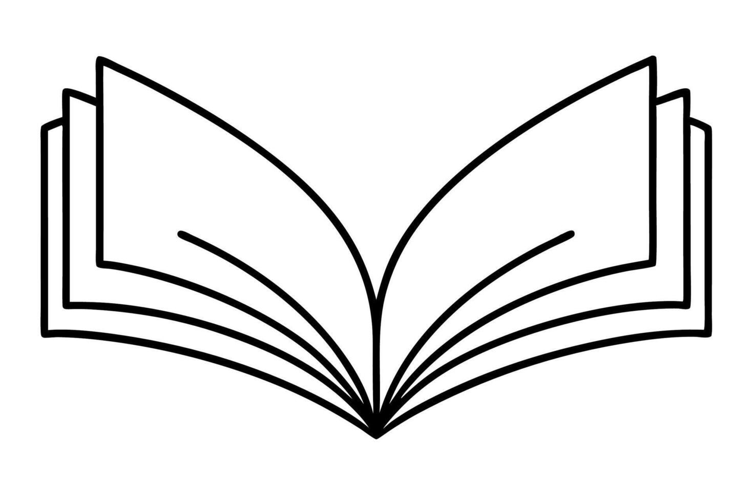 Minimalist Black Line Art Open Book Icon vector