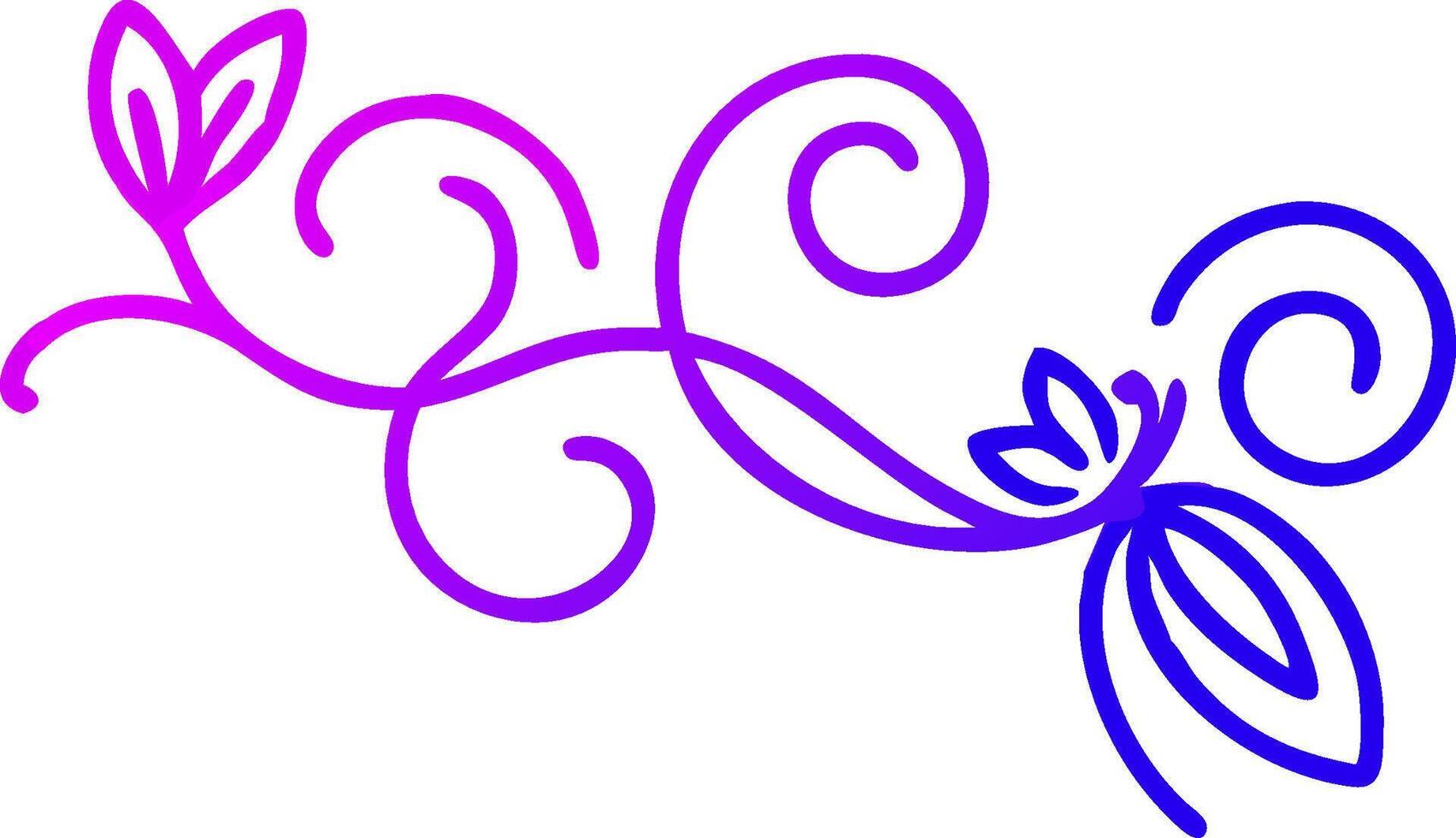 Purple and Blue Floral Swirl Design Element vector