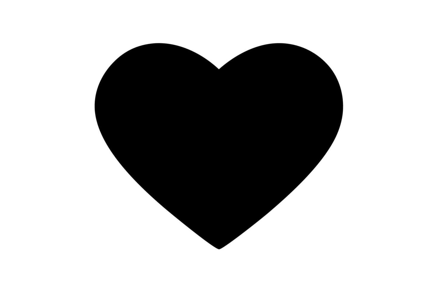 Solid Black Heart Shape Graphic symbol icon vector