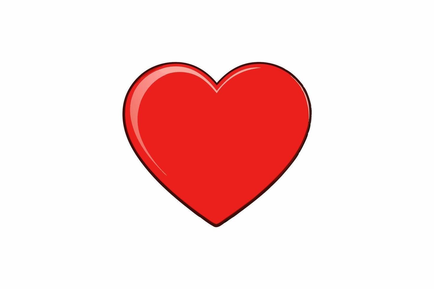 Solid Red Heart Graphic Matte Finish heart shape vector