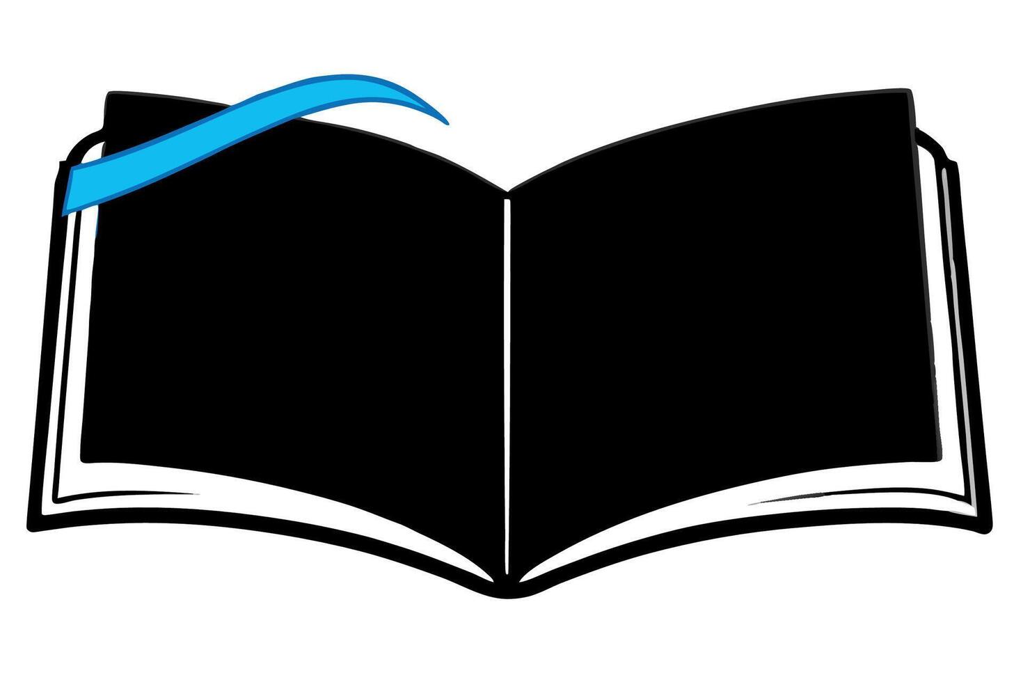 An open book with a blue ribbon on it vector