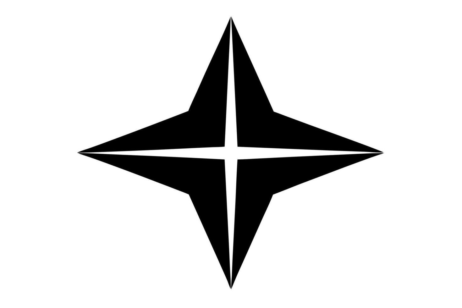 A black and white star with a star in the middle vector