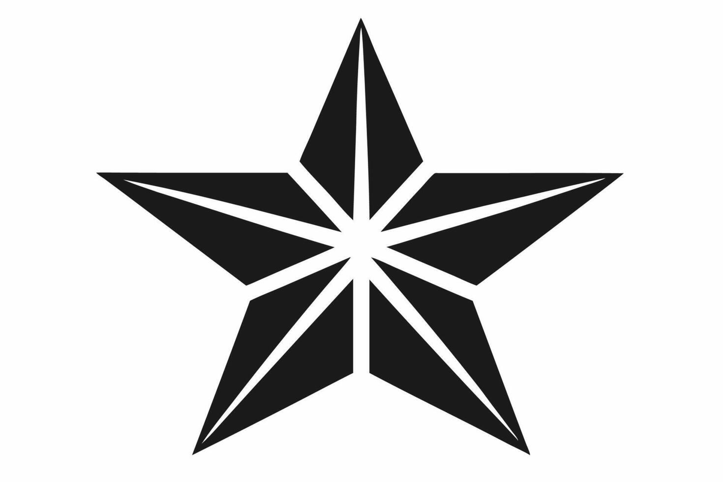 A black and white star icon on a white background vector