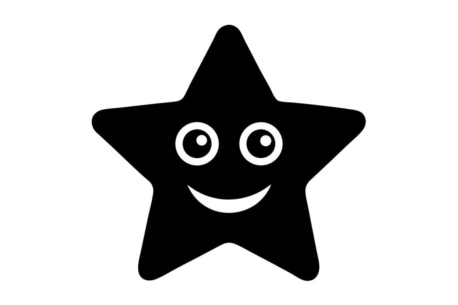 A black star with a smiley face vector