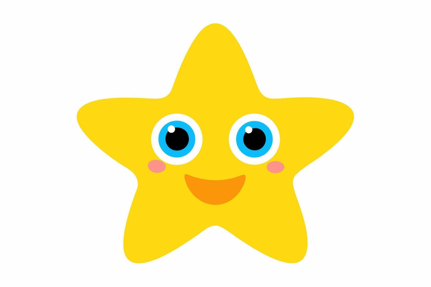 A cartoon star with blue eyes and a smile vector