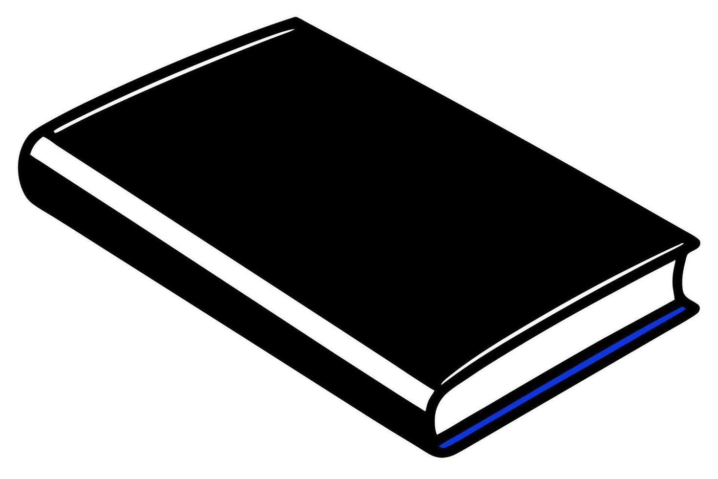 A black book with a blue border vector