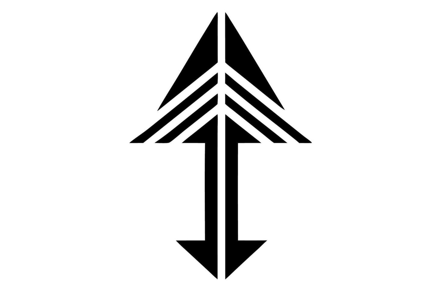 An arrow with a black and white design vector