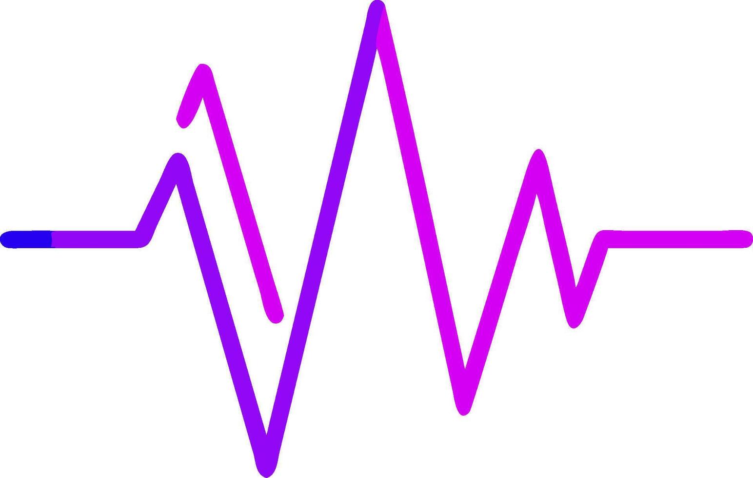 A purple and blue heartbeat wave on a white background vector