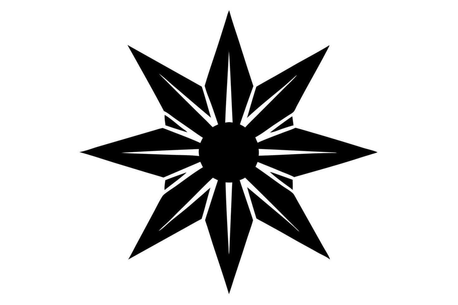 A black and white star with a white background vector