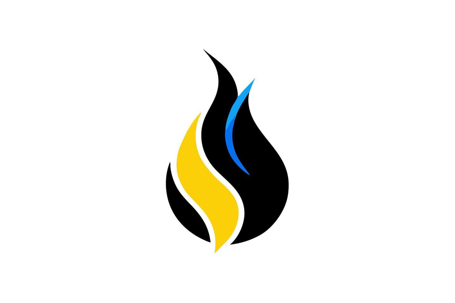 A black and yellow flame logo vector