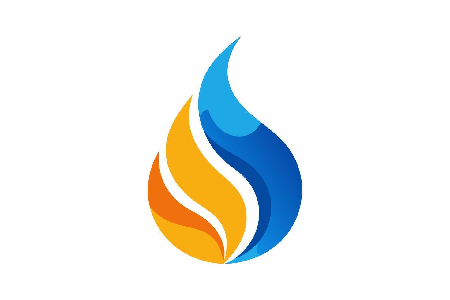 A flame logo with blue and orange colors vector