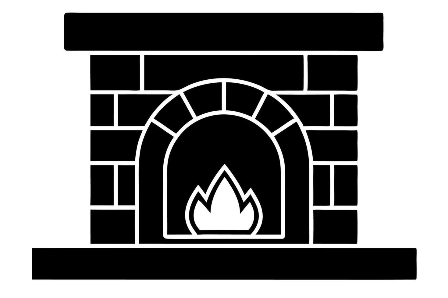 Fireplace icon illustration vector