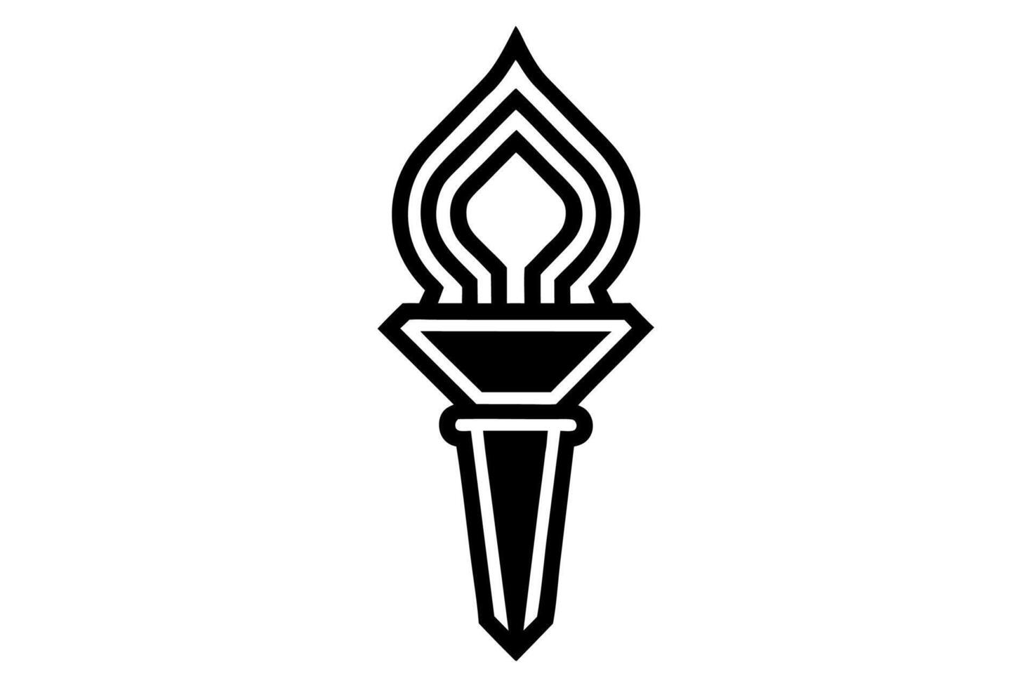 A black and white logo of a torch vector