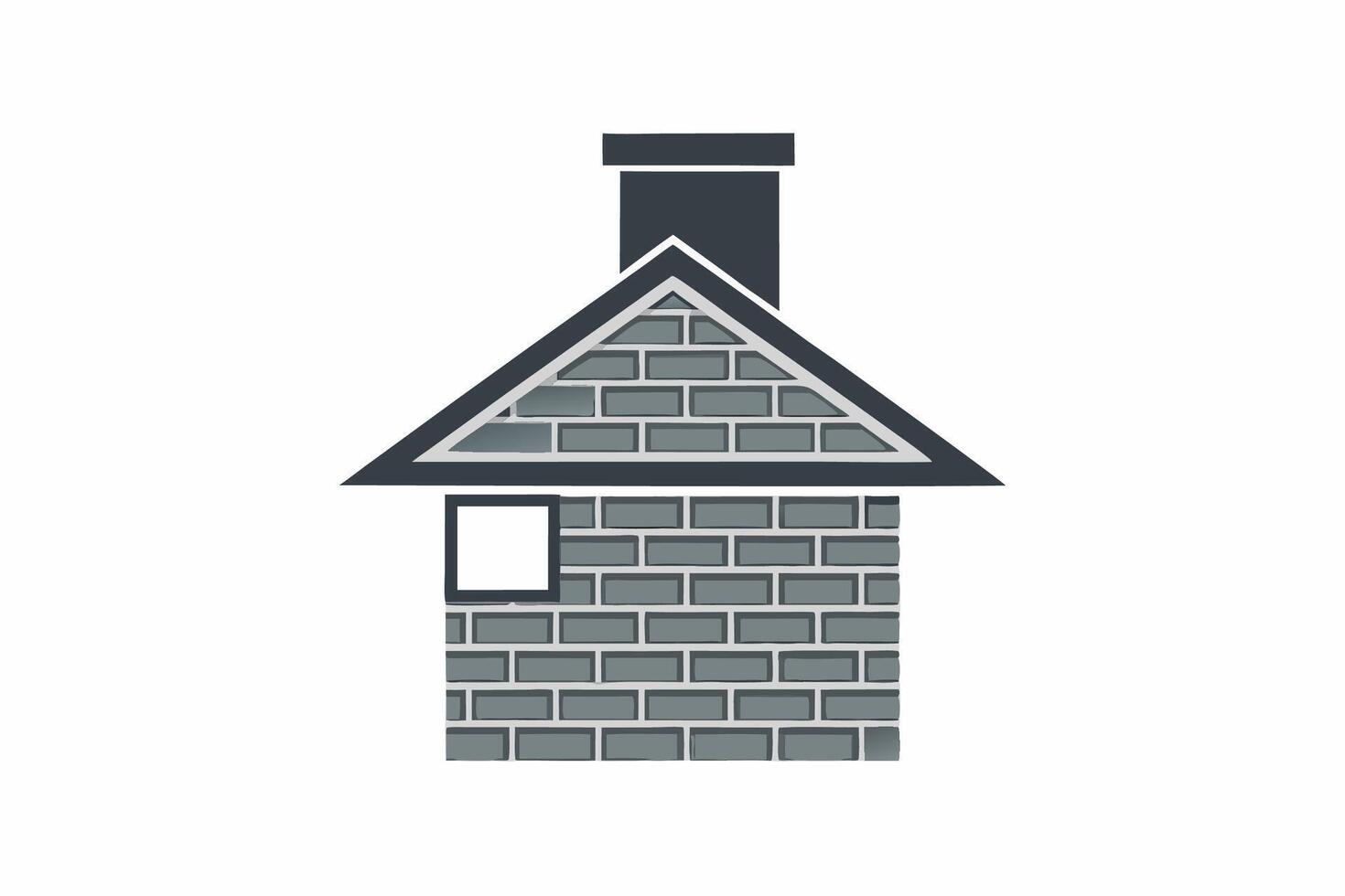 A brick house icon on a white background vector