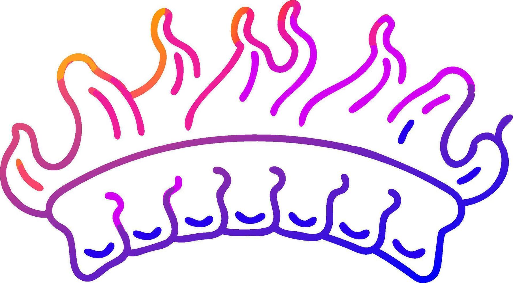 A rainbow line drawing of a fire head vector