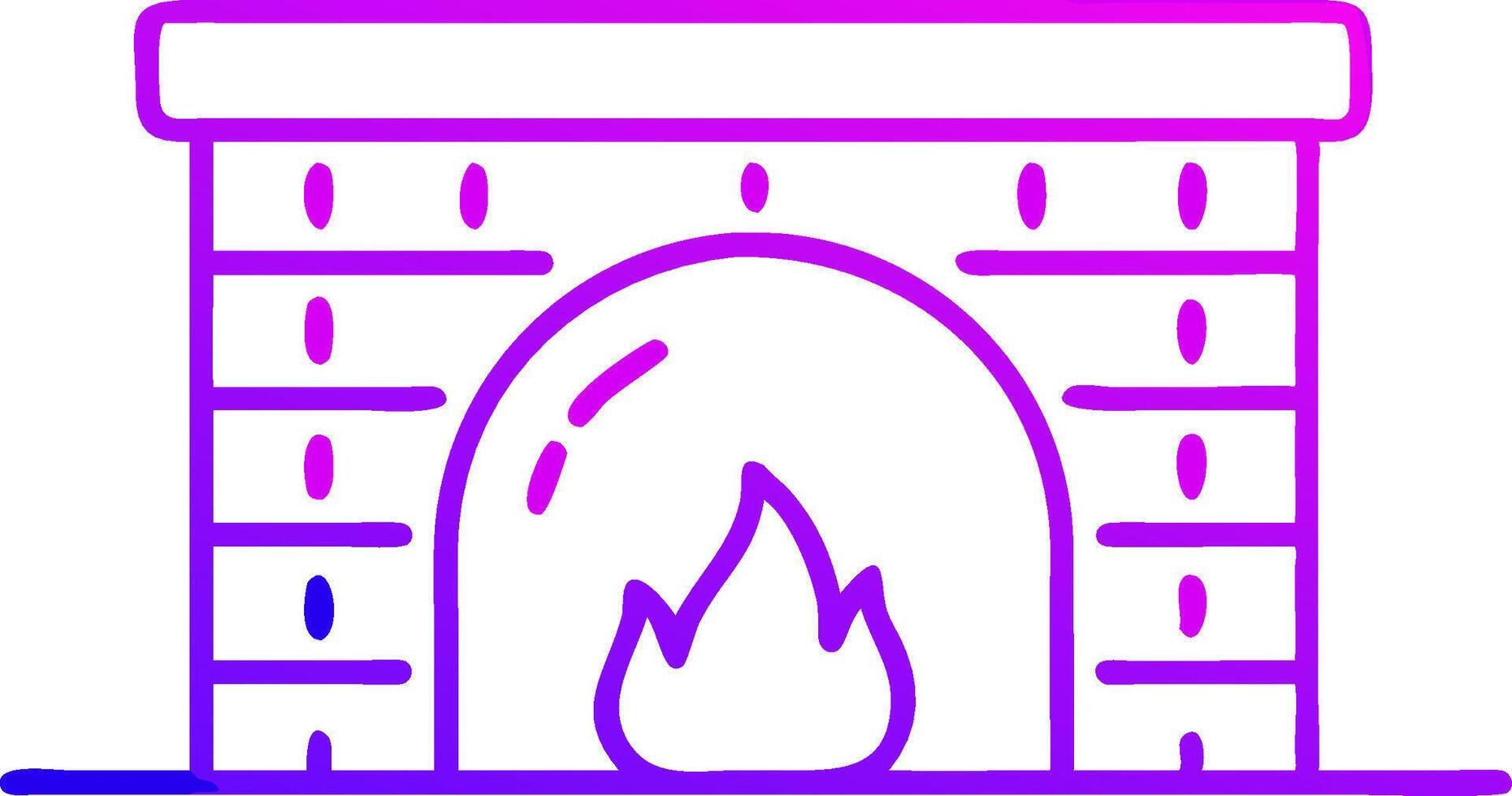 A purple and pink fire in a fireplace vector