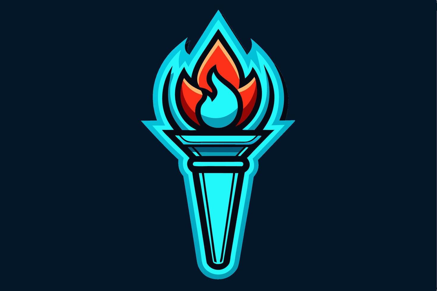 A torch with a flame on it vector
