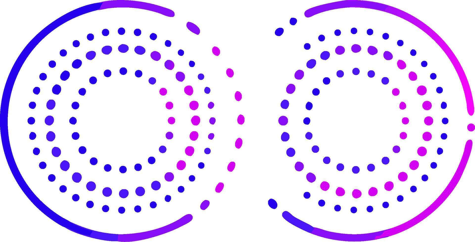 Two circles with dots on them are shown vector