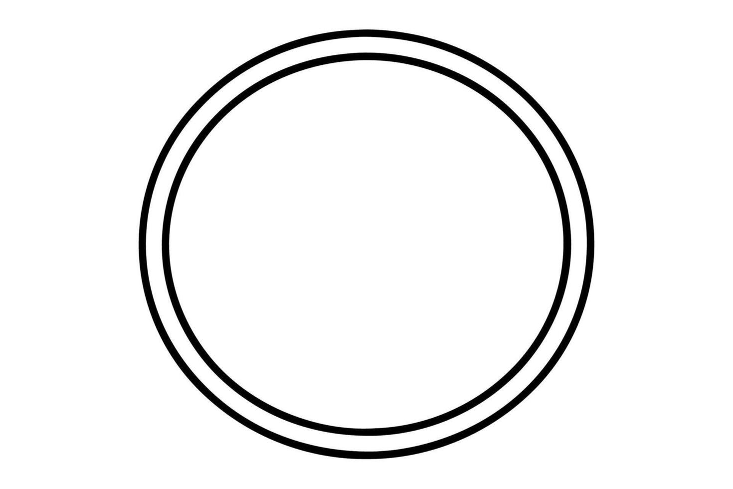 A black and white oval with a white border vector