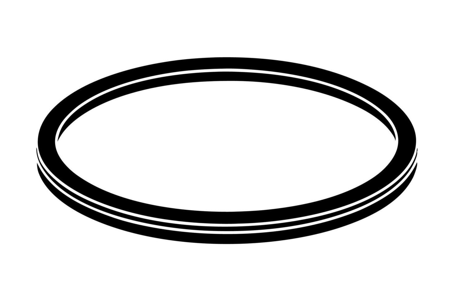 A black and white illustration of a ring vector