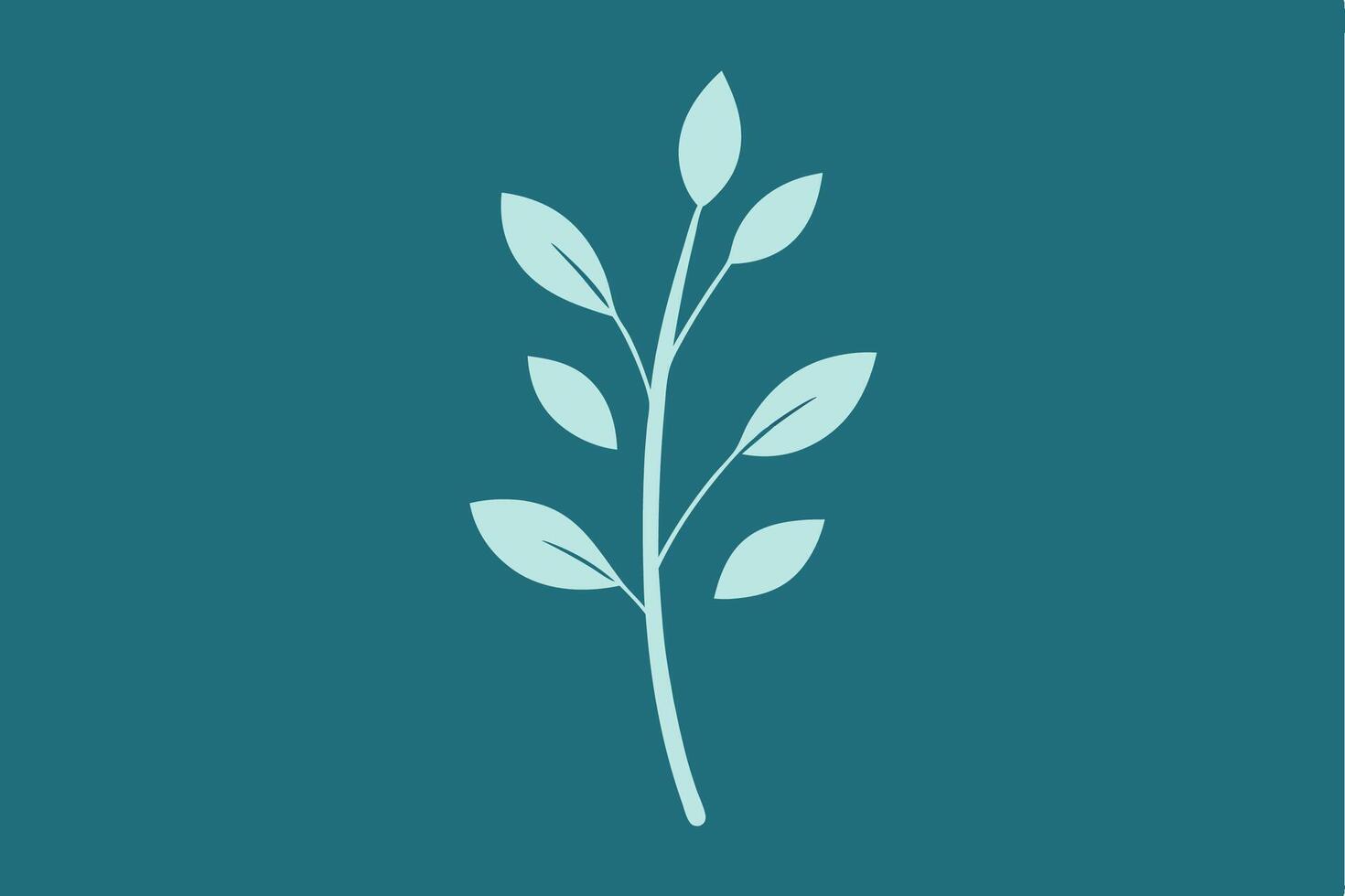 A blue background with a leaf on it vector