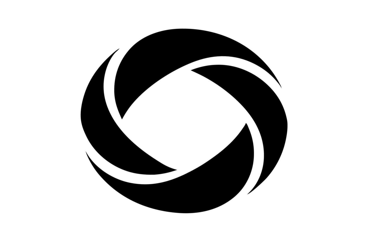 A black and white logo of a camera lens vector