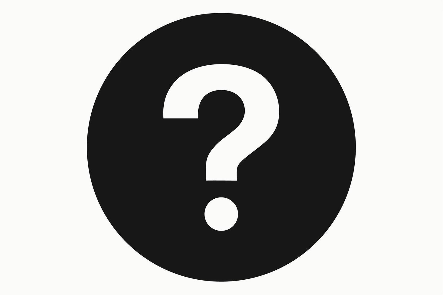 A black and white image of a question mark vector