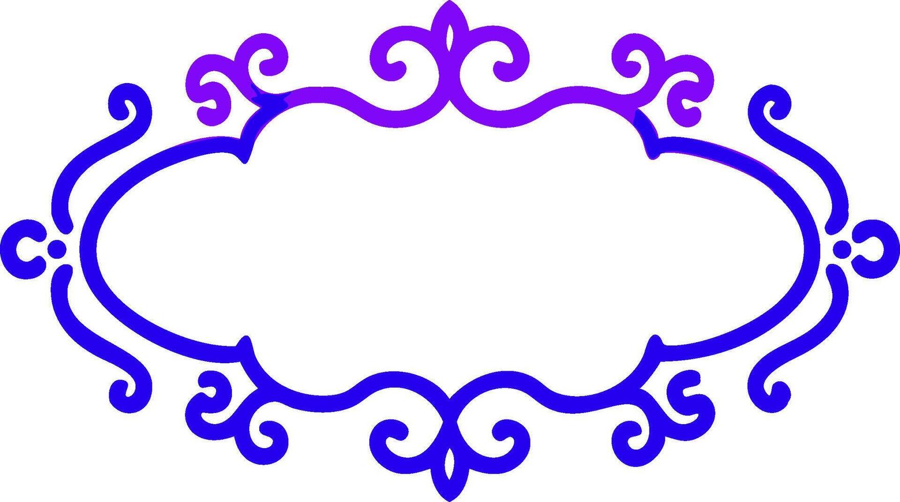 A purple and blue ornate frame with a white background vector