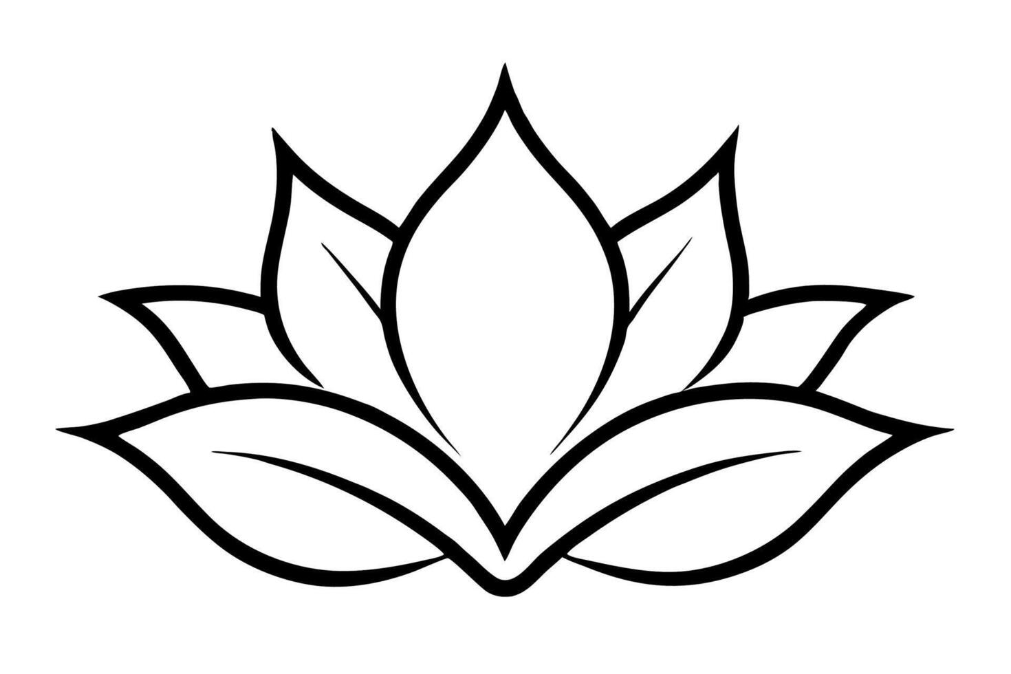 A black and white drawing of a lotus flower vector