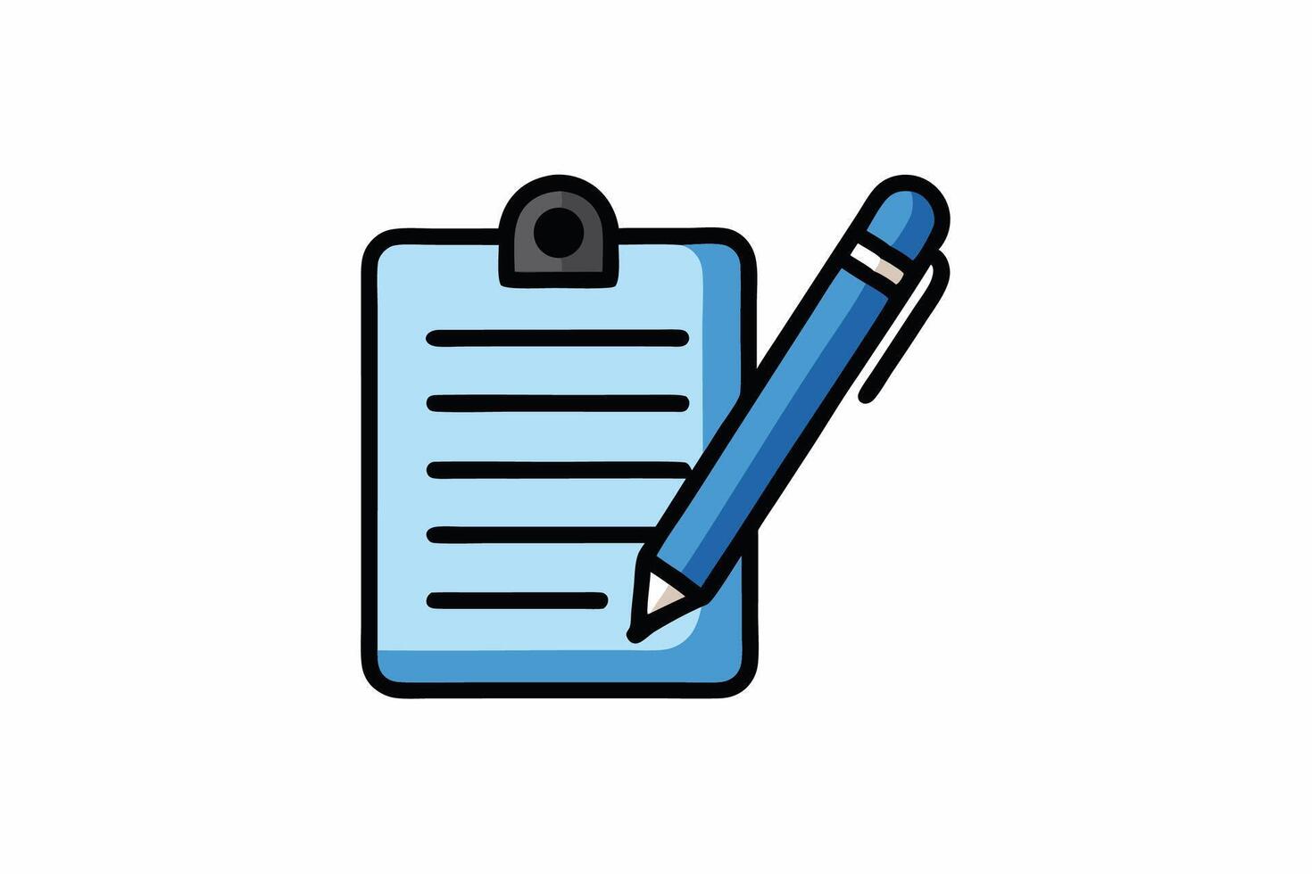 Clipboard with pen icon illustration vector
