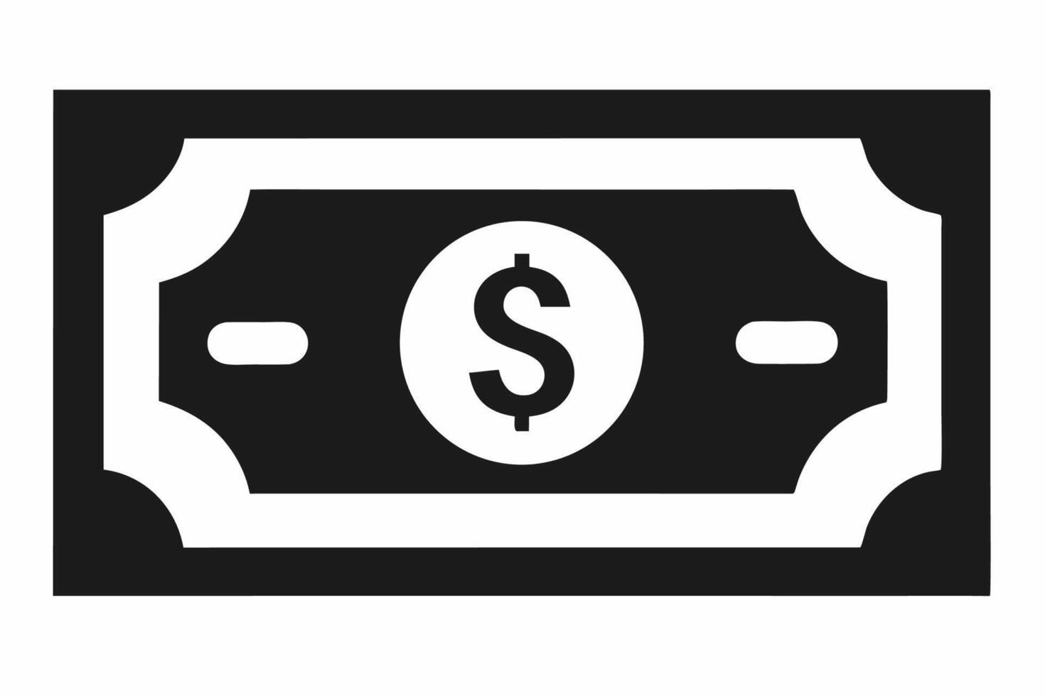A black and white dollar sign icon on a white background vector
