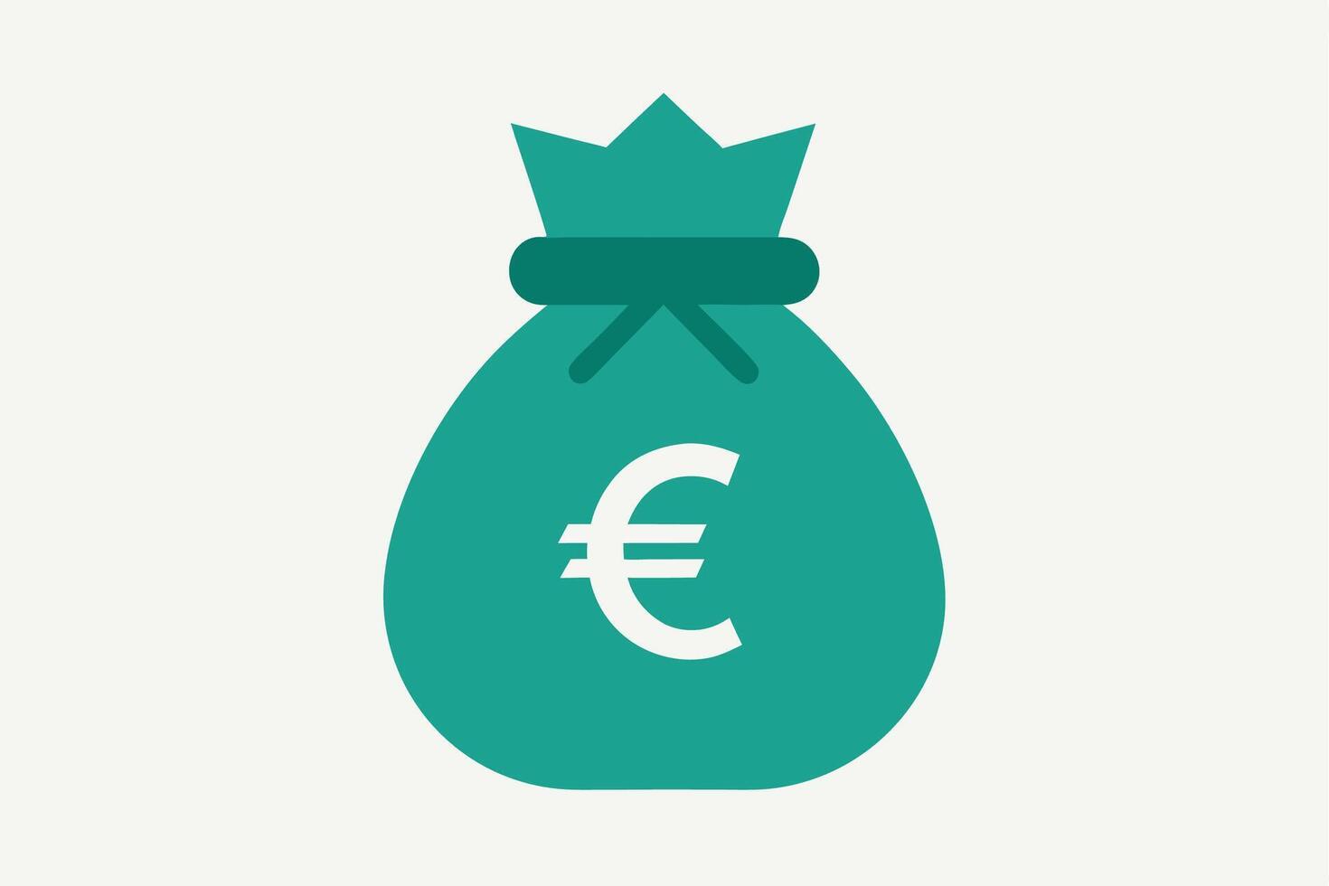Money bag icon with euro symbol vector
