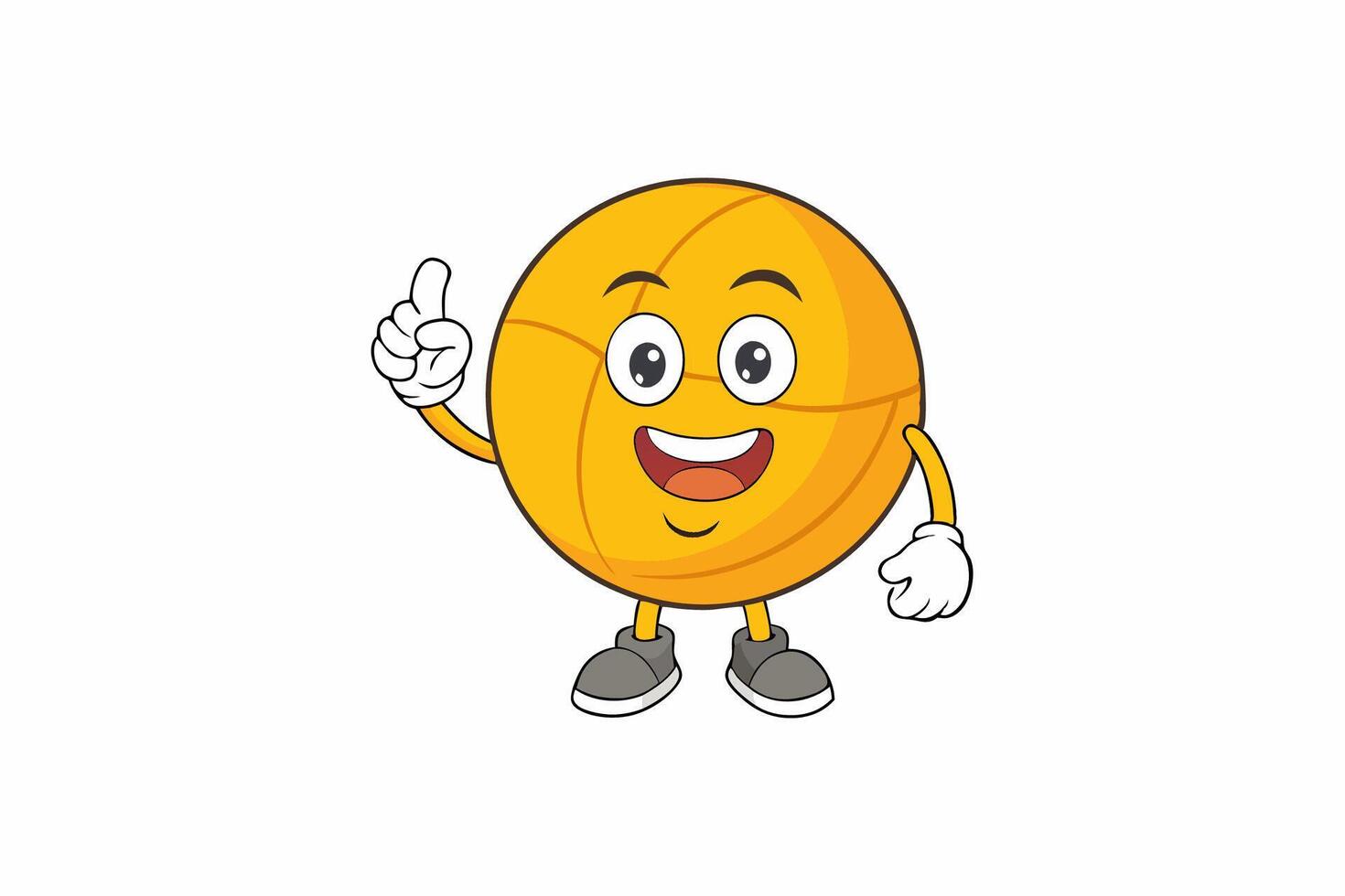 A cartoon character of a golden ball with a thumbs up vector