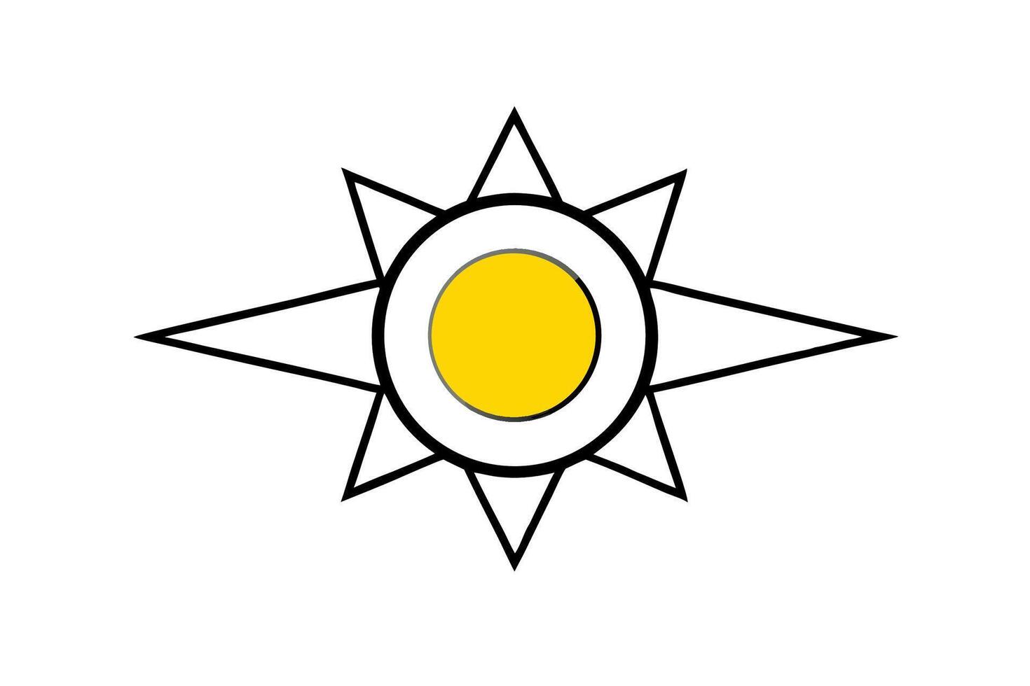 A star with an egg in the center vector