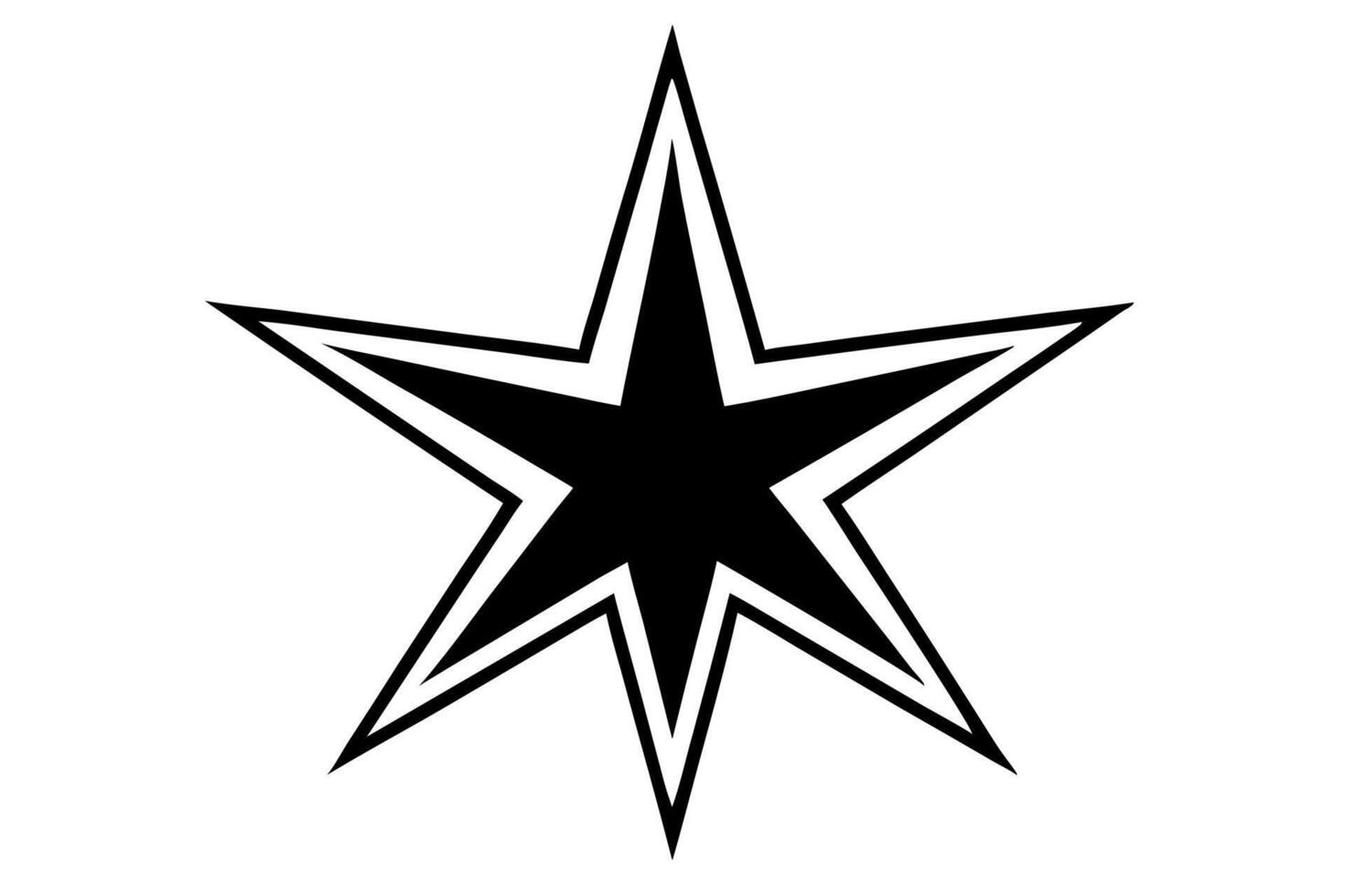A black and white star on a white background vector