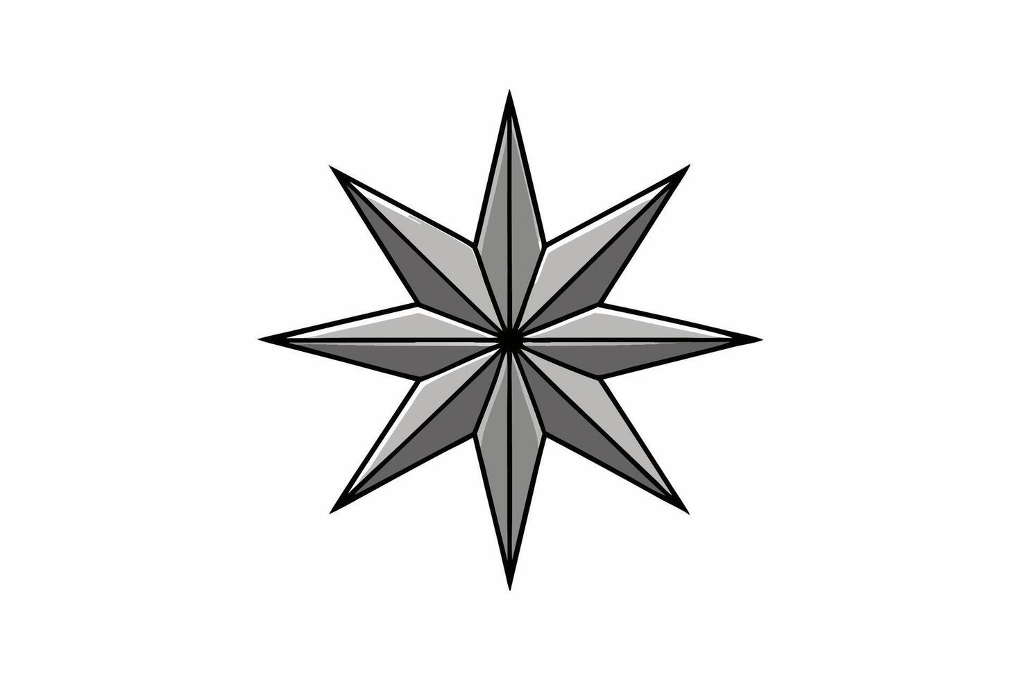 A star is shown in a black and white drawing vector