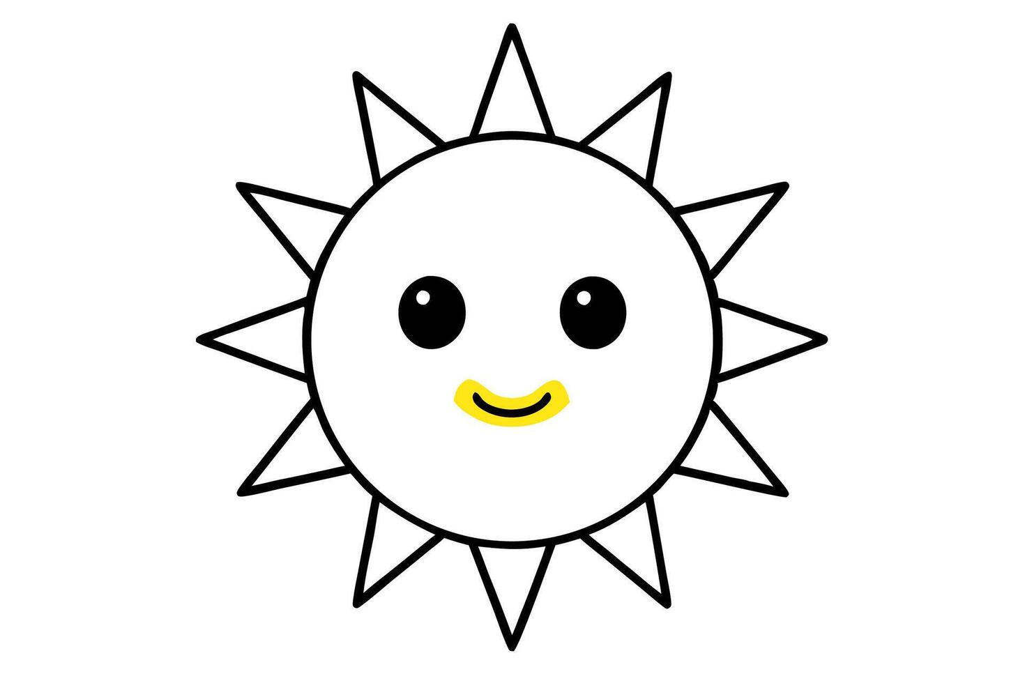A cartoon sun with a smiley face vector