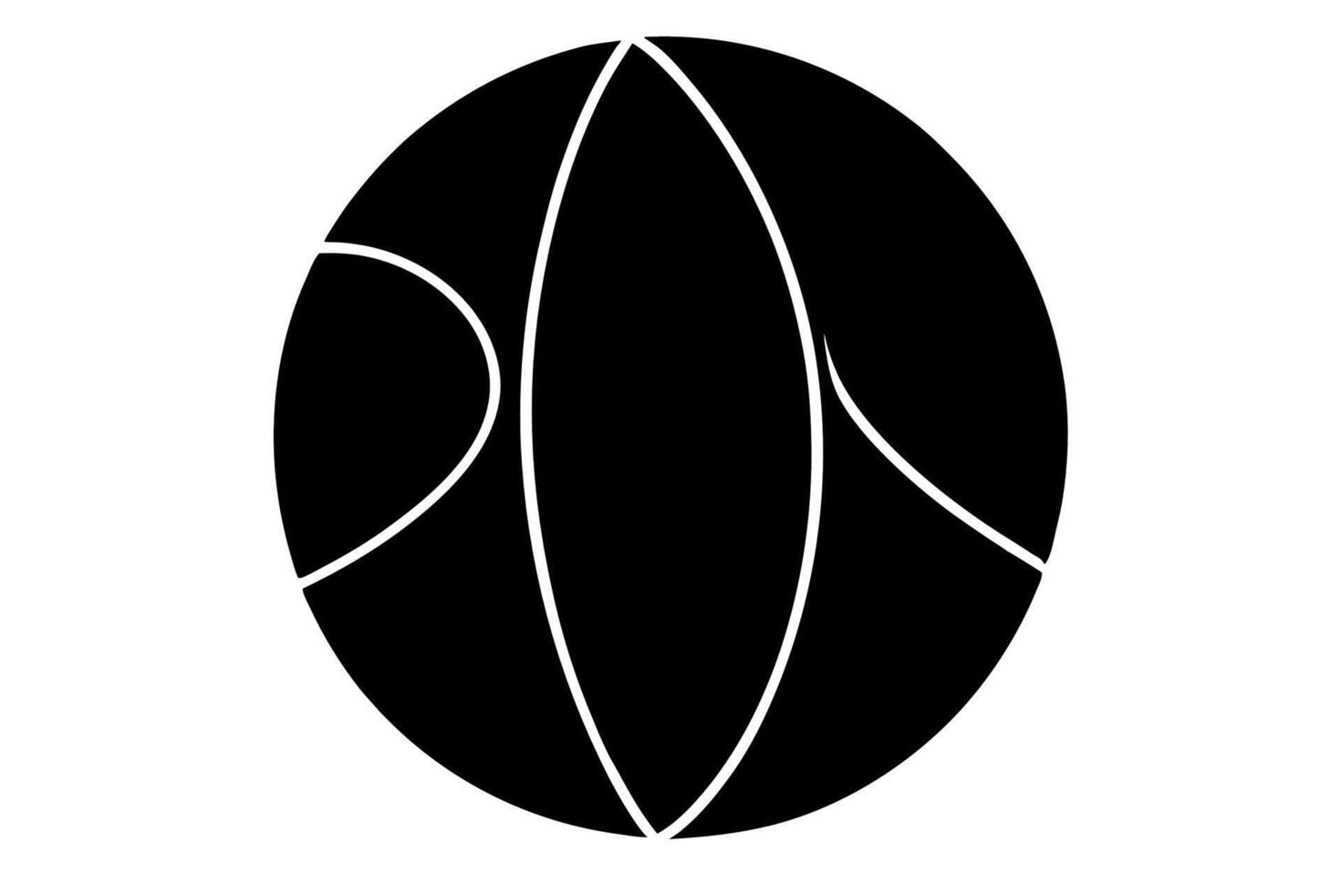 A black and white illustration of a ball vector