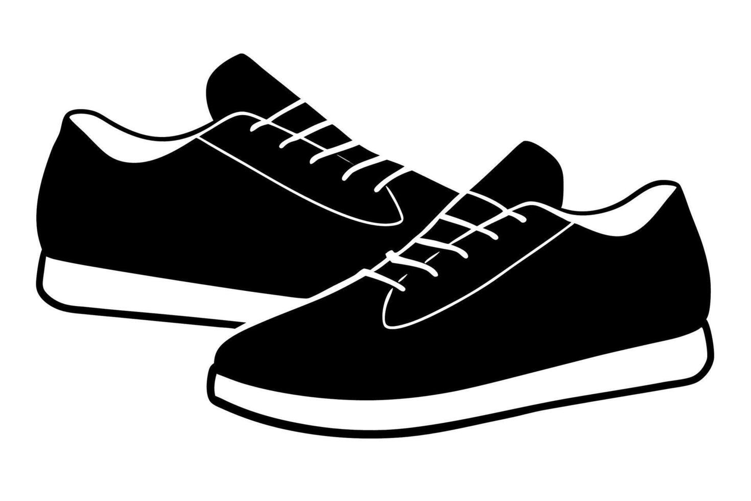 Black shoes icon on white background vector