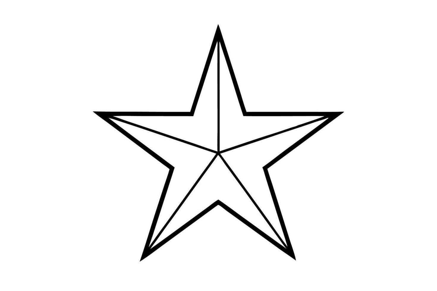 A star is drawn in black and white on a white background vector