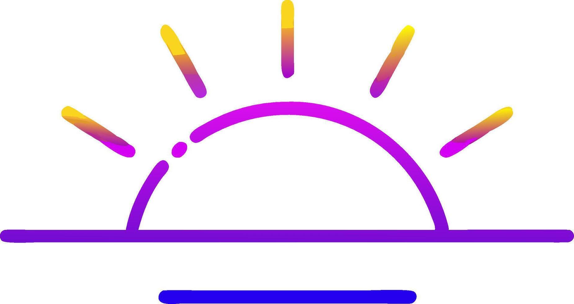 Sunrise icon with purple and yellow colors vector