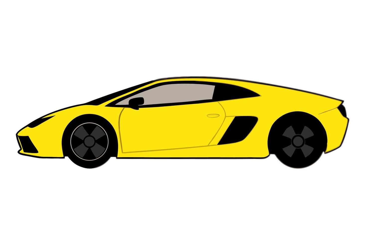 A yellow sports car on a white background vector