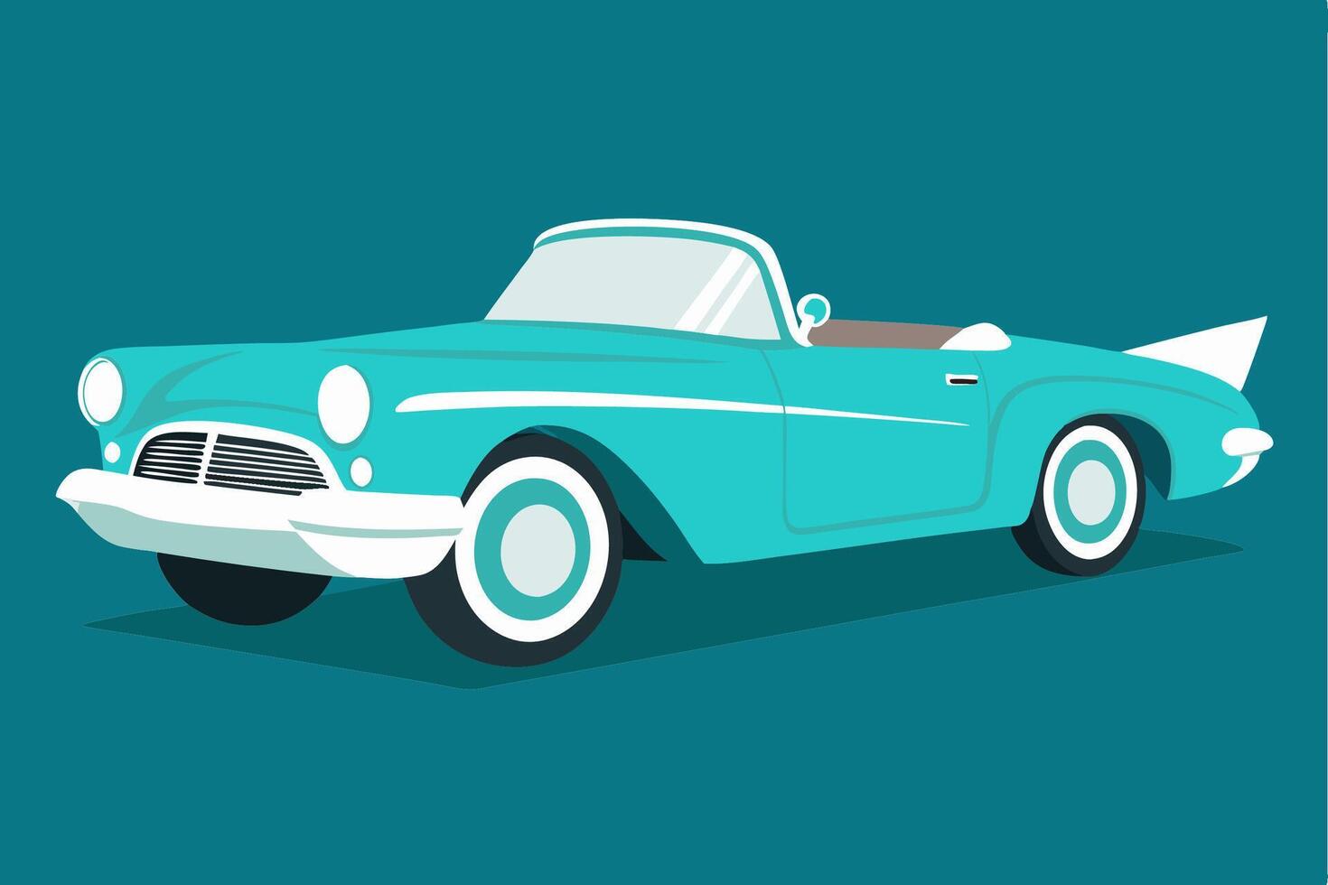 An old car on a blue background vector